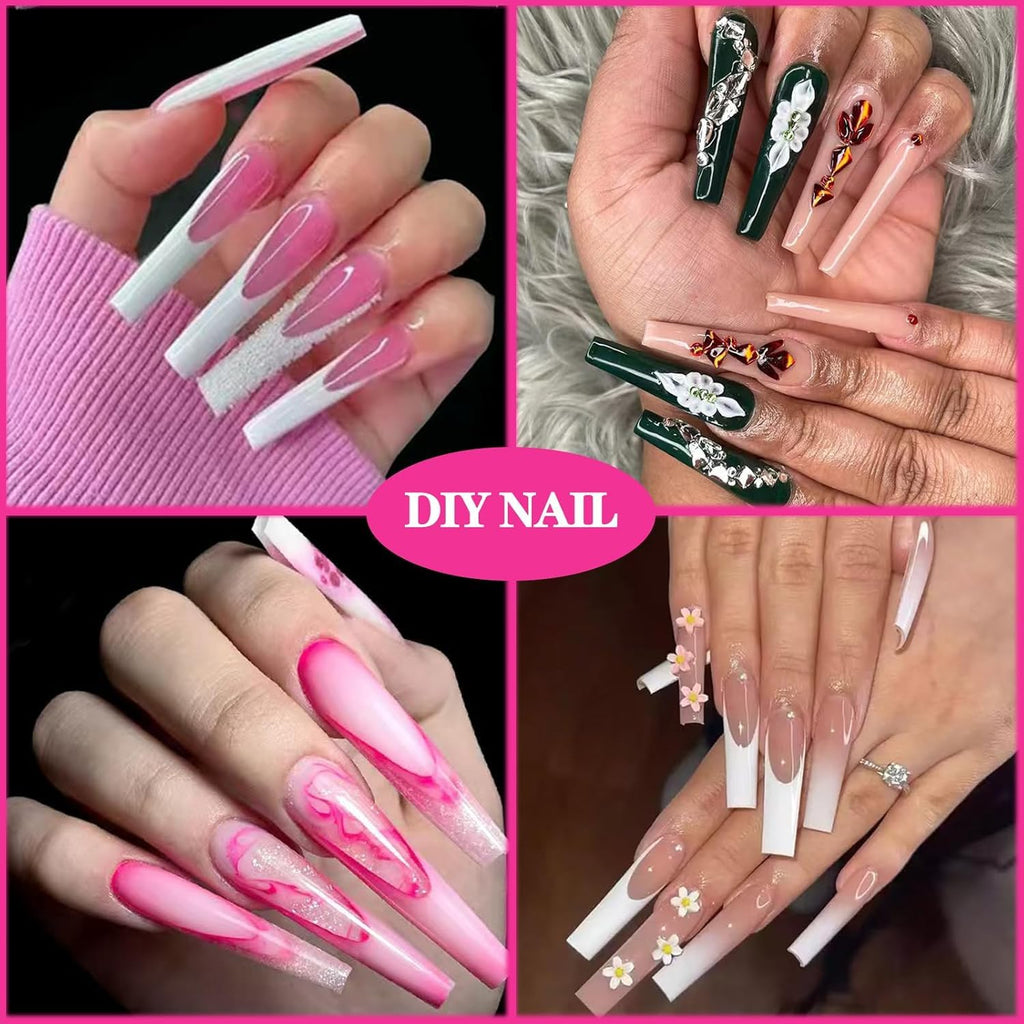 NAILWIND Extra Long Coffin Nail Tips No C Curve 240 Pieces XXXL Clear Acrylic Nails Tips, Half Cover Long Coffins Press on Nail, Flat Acrylic Nail Tips False Nails for Nail Salon Home DIY, 12 Sizes - Image 7