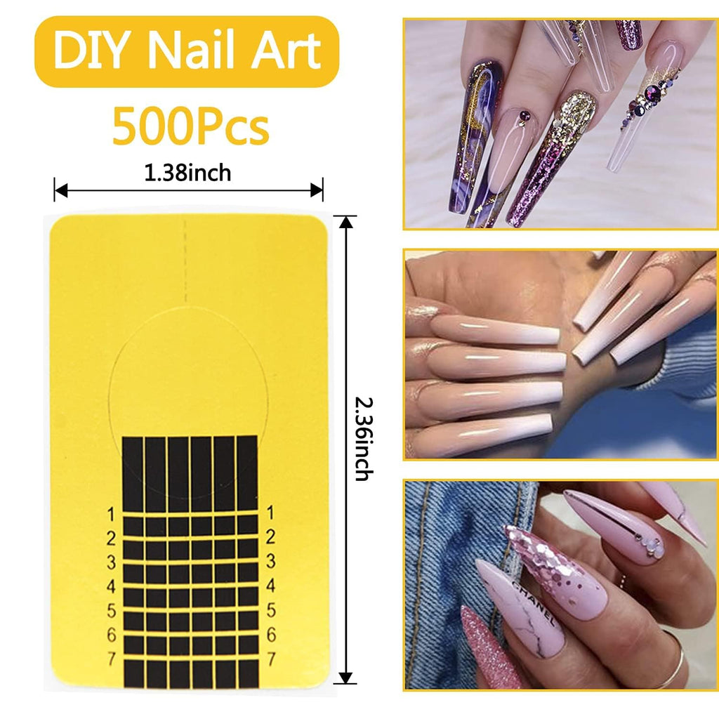 NAILWIND Nail Forms for Acrylic Nails,Polygel Nail Forms,Nail Extension Tips Guide Paper Sticker for Nail Art Gel For Acrylic, UV Gel, Salon (Heart shape - Clear, 500 PCS) - Image 8