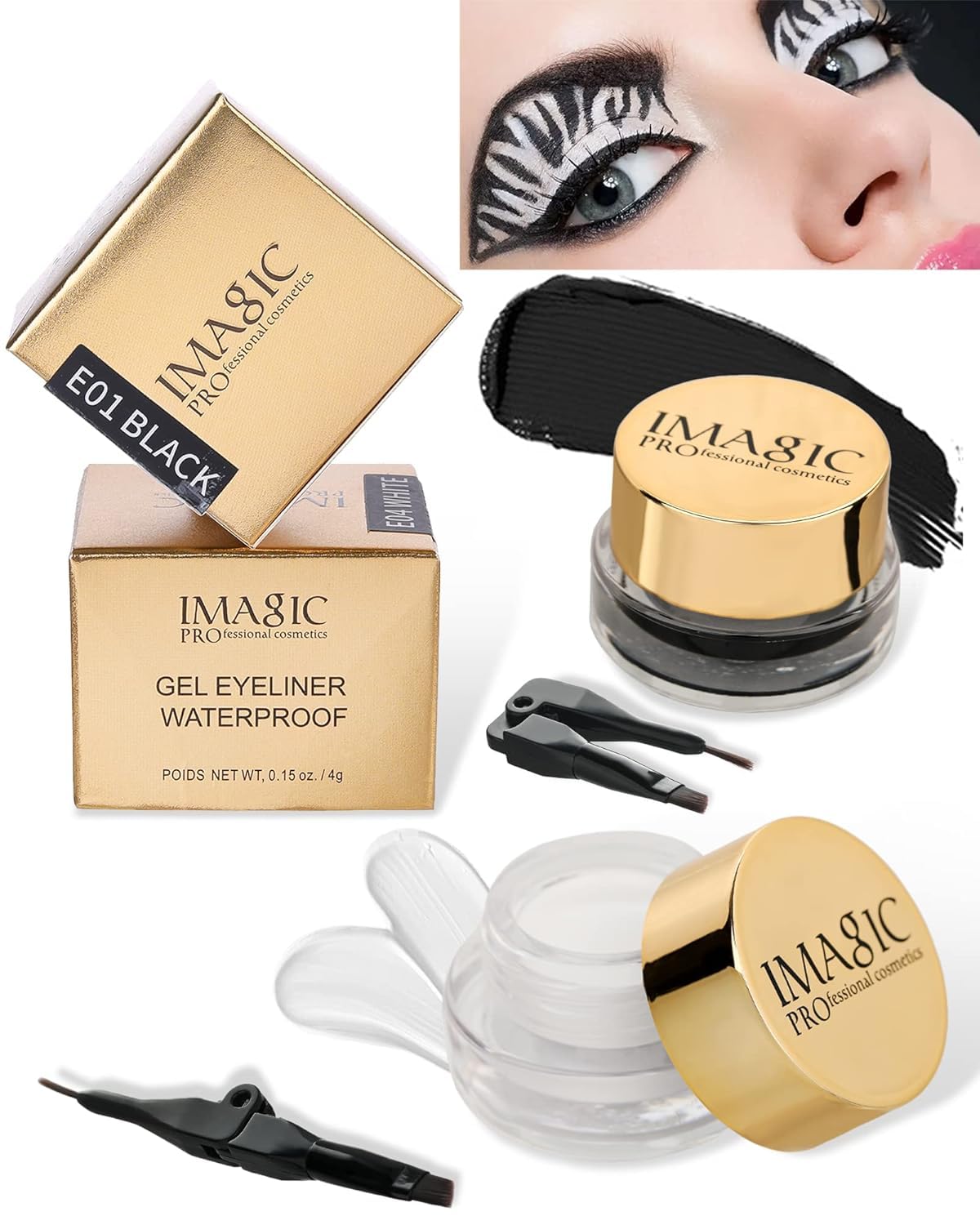 COSLUXE IMAGIC Gel Eyeliner, Waterproof Makeup Gel Eye Liner With Brush (4g) (black 01) - Image 15