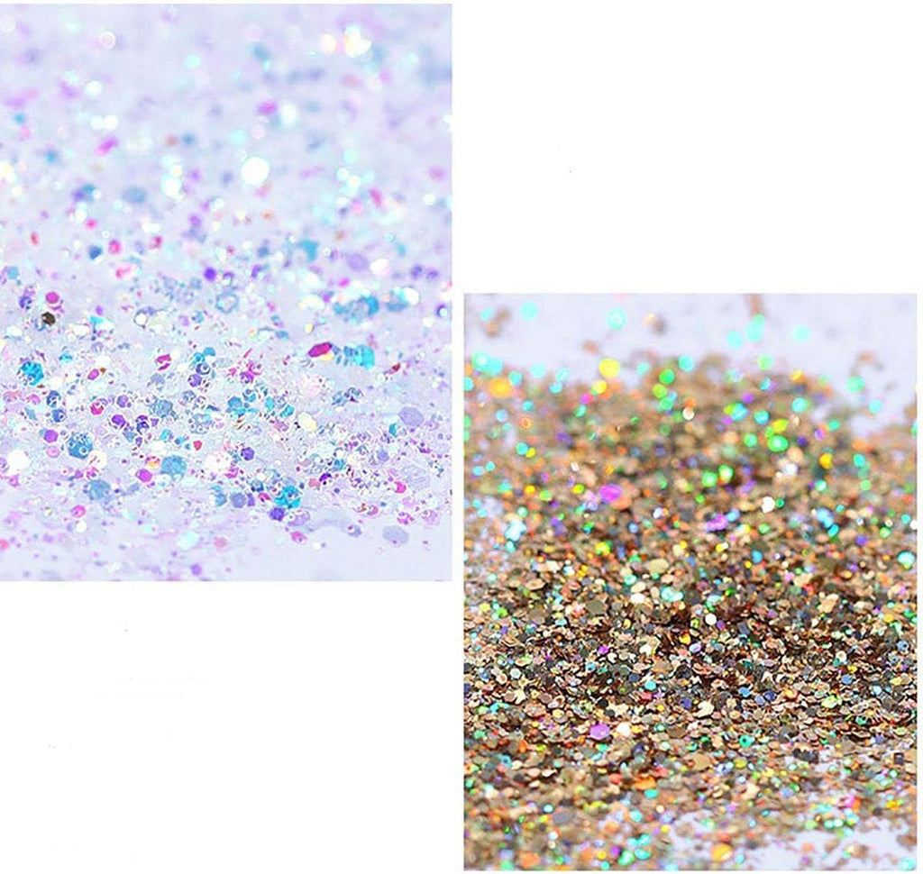NAILWIND Nail Art Pigment Powder & Nail Powder, Nail Pigments Dust Nail Glitter, Neon Pigment Eyeshadow Powder for Face Body Makeup,Nail Art Decoration 12 - PCS, Hanzel Crystal Sequins - Image 4