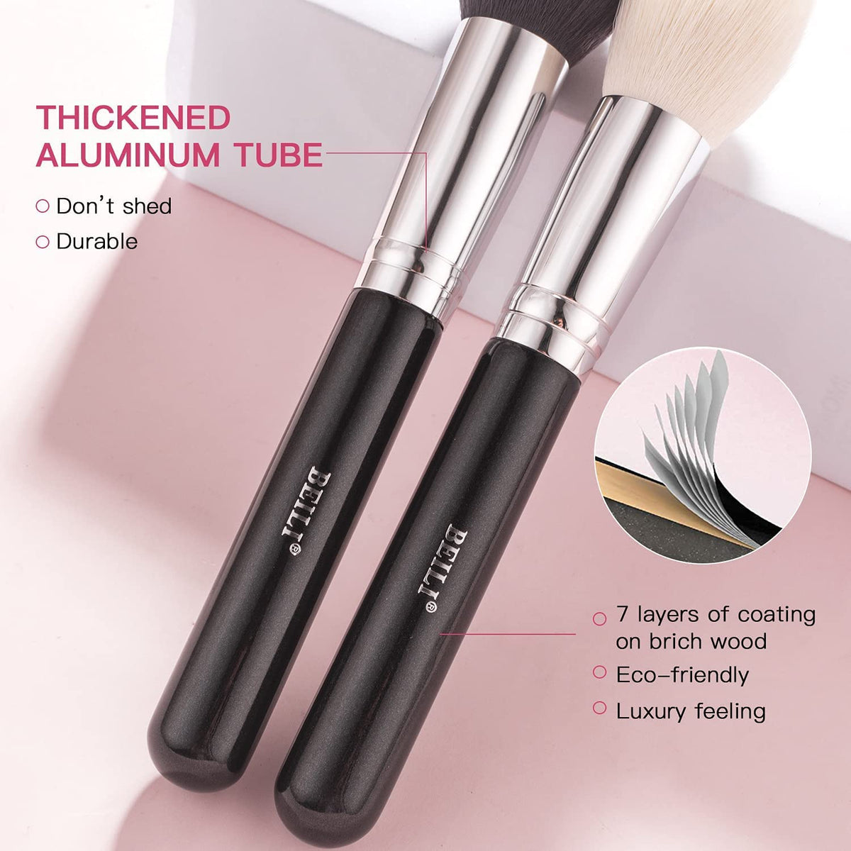 COSLUXE BEILI 30Pcs Professional Makeup Brushes Set Natural Goat Hair Premium Synthetic Kabuki Foundation Blending Brush Face Powder Blush Concealers Eye Shadows Make Up Brushes Set B30 - Image 4