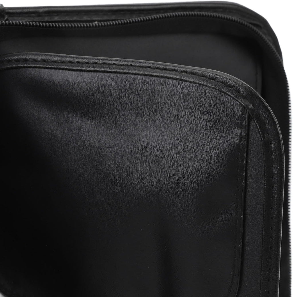 COSLUXE BEILI Makeup Brush Holder Bag, Professional Makeup Brushes Organizer Bag Makeup Artist Cosmetic Case Leather Handbag Black Travel Portable - Image 9