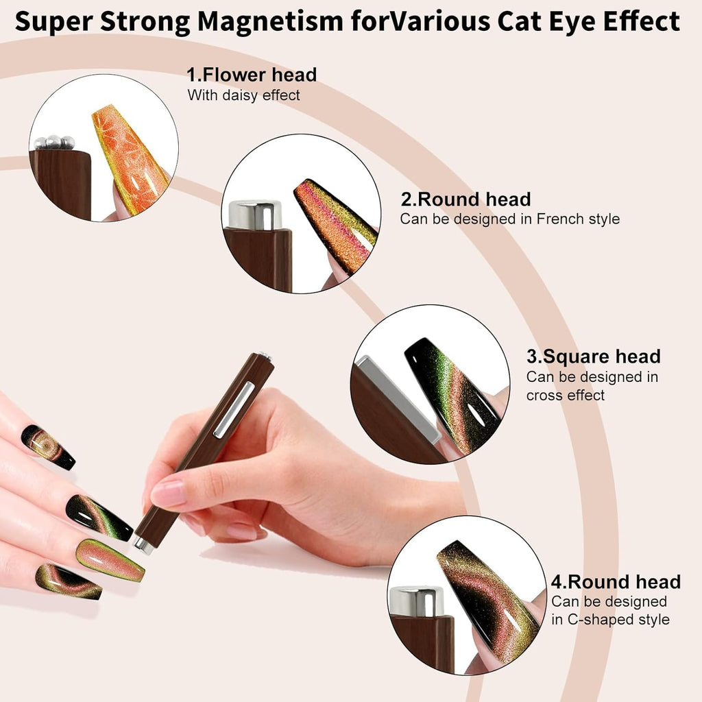 NAILWIND 3 In 1 Nail Magnet For Cat Eye Gel Polish, Multifunctional Cat Eye Gel Nail Polish Magnet,l Nail Magnets for Nail Art Decoration Nails Salon - Image 3