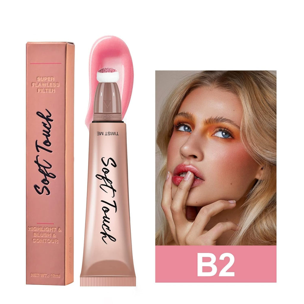 My Colors Liquid Blush Stick with Cushion Applicator, Soft Touch Long Lasting Natural Matte Finish, Silky Cream Face blusher (B1) - Image 4