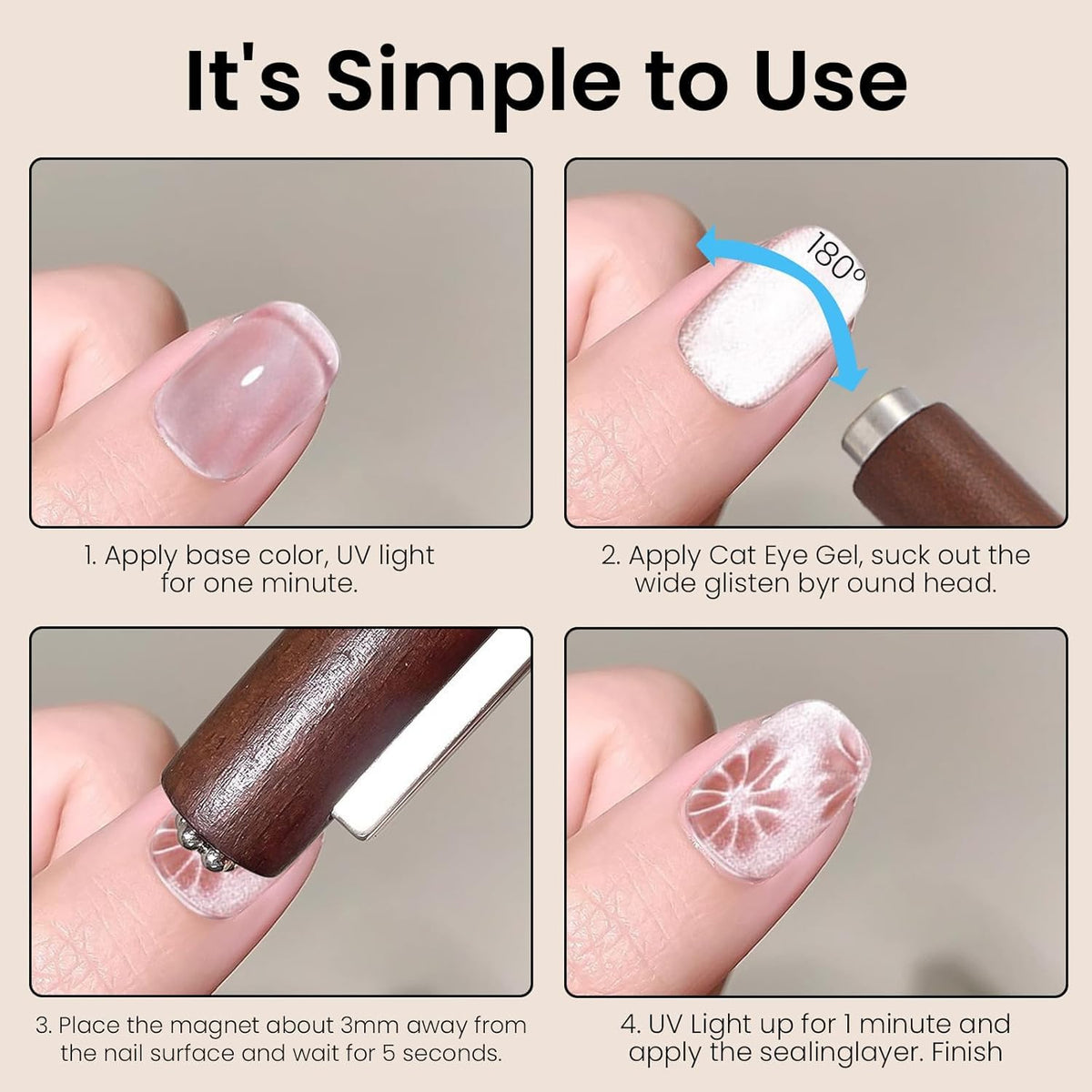 NAILWIND 3 In 1 Nail Magnet For Cat Eye Gel Polish, Multifunctional Cat Eye Gel Nail Polish Magnet,l Nail Magnets for Nail Art Decoration Nails Salon - Image 8