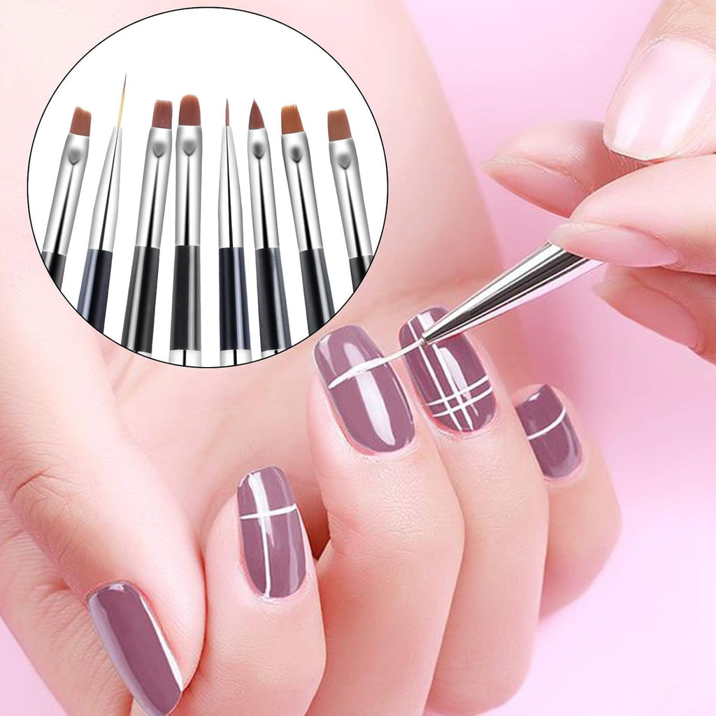 NAILWIND Nail Art Brushes 10 PCS Acrylic Nail Brushes UV Gel Painting Brush Pens Liner Brushs, for Home Nail Salon DIY Manicure Acrylic Nail Art Design - Image 7