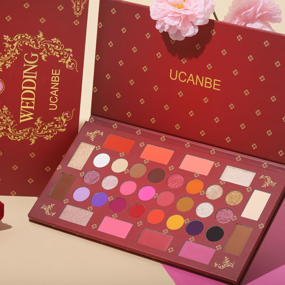 UCANBE Wedding Eyeshadow Palette, Eyeshadow Makeup Palette with 24 Eye Shadow, 6 Blush, 4 Highlighter, 2 Contour-Matte Shimmer High Pigmented Long Lasting Waterproof Palette - Image 8