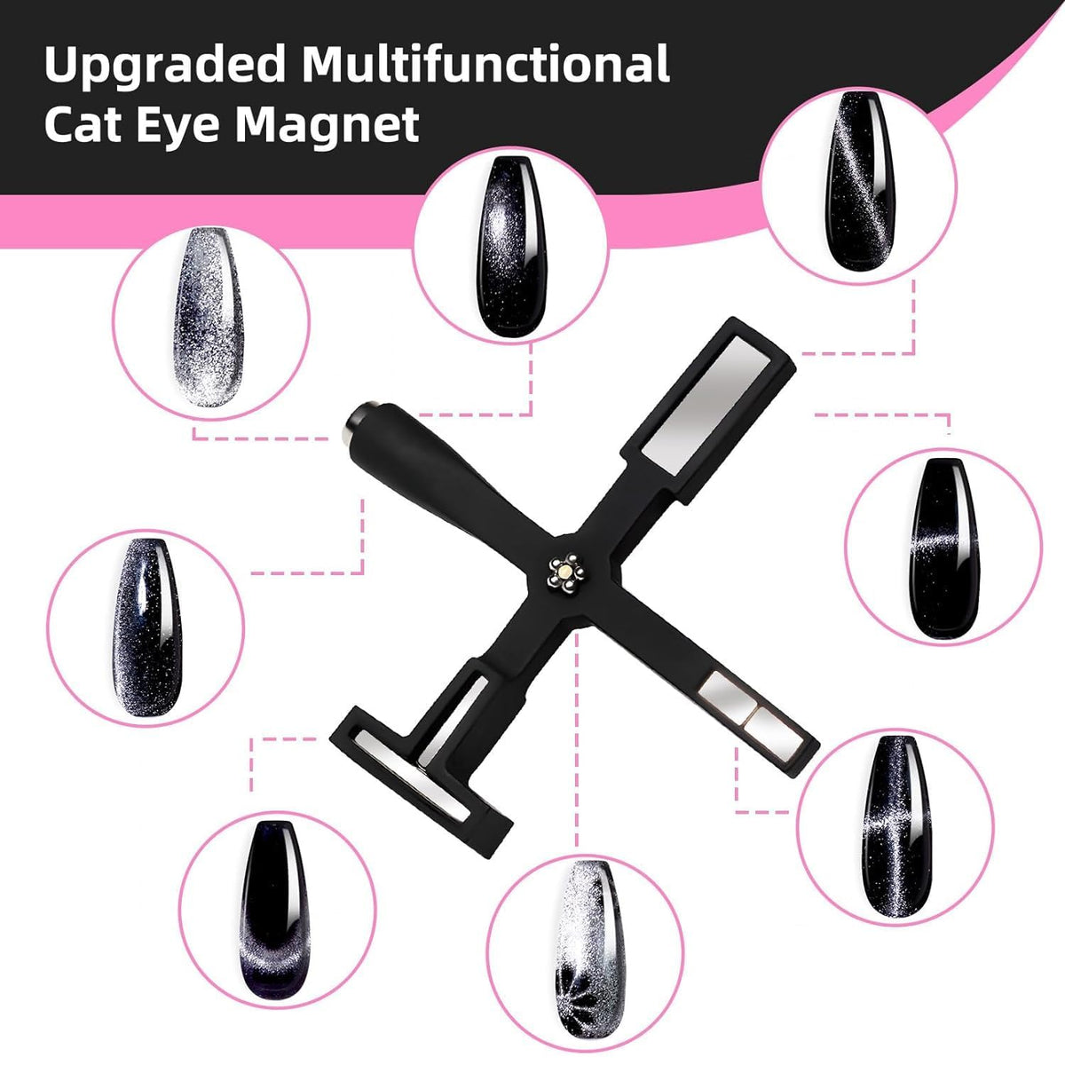 NAILWIND 5 in 1 Magnet for Cat Eye Gel Nail Polish | Nail Art Magnet | Multifunctional Magnetic Nail Tool | Nail Design Tools, Nail Art Accessories DIY Home Salon - Image 2