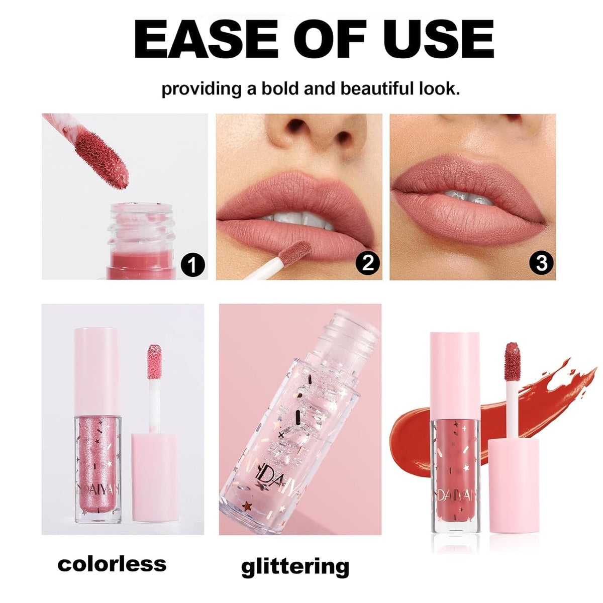 My Colors Matte Liquid Lipstick Set,12 Colors Highly Pigmented Super Stay Liquid Velvet Lipstick, Waterproof Long Lasting Lip Gloss Set, for Women Girl 2ml x 12 - Image 8