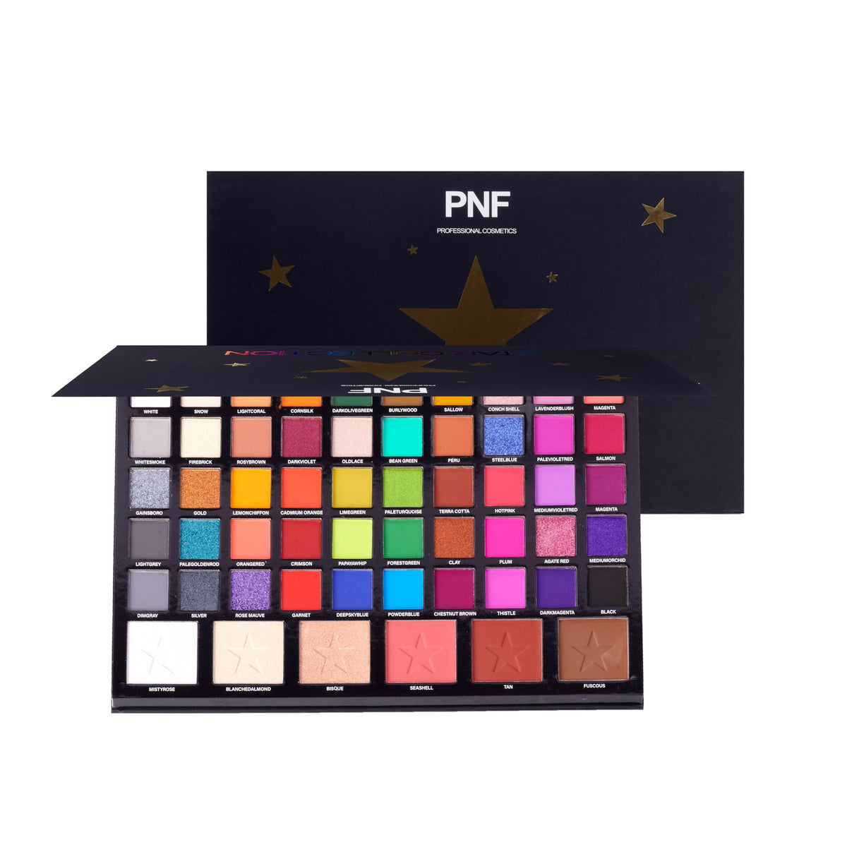 PNF PROFESSIONAL Star Collection Eyeshadow Palette, Long Lasting Shimmer Matte Eye Makeup Blush & Highlight & Eyeshadow Palette 90g - Image 3