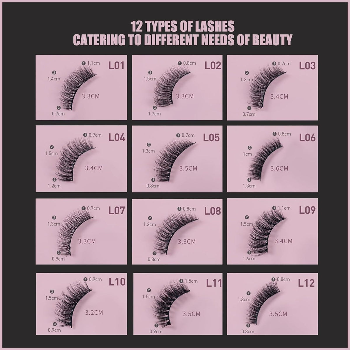 COSLUXE IMAGIC PROfessional Synthetic Fibers False Eyelashes, Natural & soft 100% Handmade 3D Eyelashes Pack 10 Pairs of 1 box (L11) - Image 3