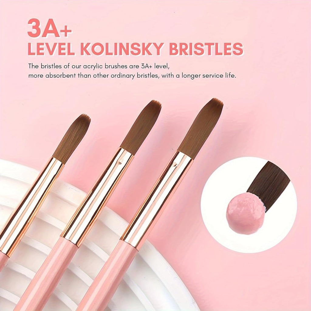 NAILWIND 3PCS Nail Brush, Nail Art Kit Brushes for Nails in Size 8/10/14,Nail Brush for Powder, Nail Polish Pens,3D Manicure Carving Tool,3D Nail Art Tool Nail Art Brush for Gel Nail, Nail Brush Set for Women, - Image 7