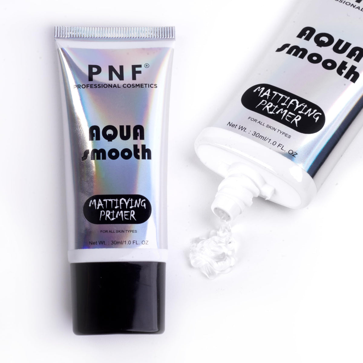 PNF PROFESSIONAL Mattifying Makeup Primer | Aqua Smooth Primer | Oil-Free Shine | Minimises Pores | Long-Lasting Base | All skin Types, 30ml - Image 4