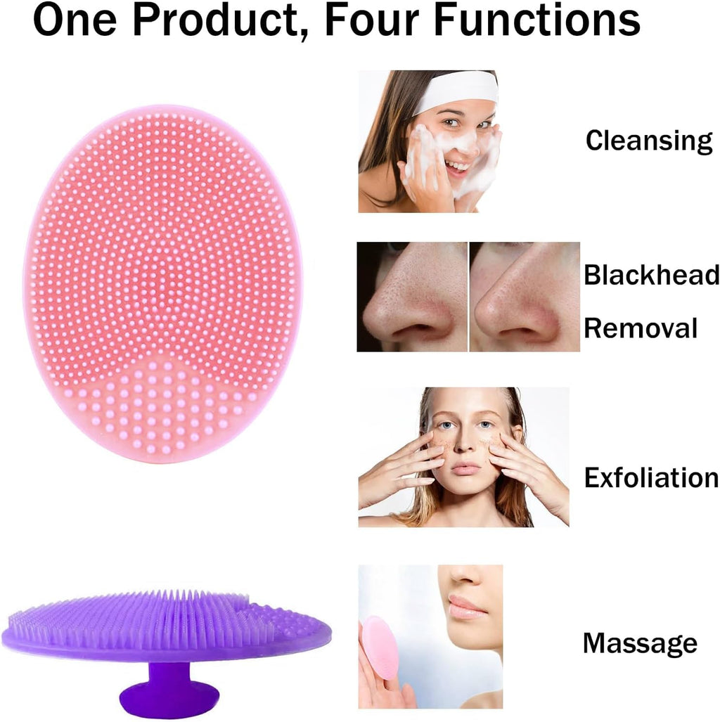 Cosluxe Face Scrub Brush, 2 Pcs, Soft Silicone Exfoliation, Massage, Pore Cleansing & Blackhead Removal, For Women & Girls - Image 3