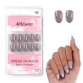 NAILWIND 24 Natural French Short False Nails Acrylic Full Cover Nails,Natural Fake Nails Delicate & Comfortable for Women and Girls (N09, 24 Count -Pack of 1)