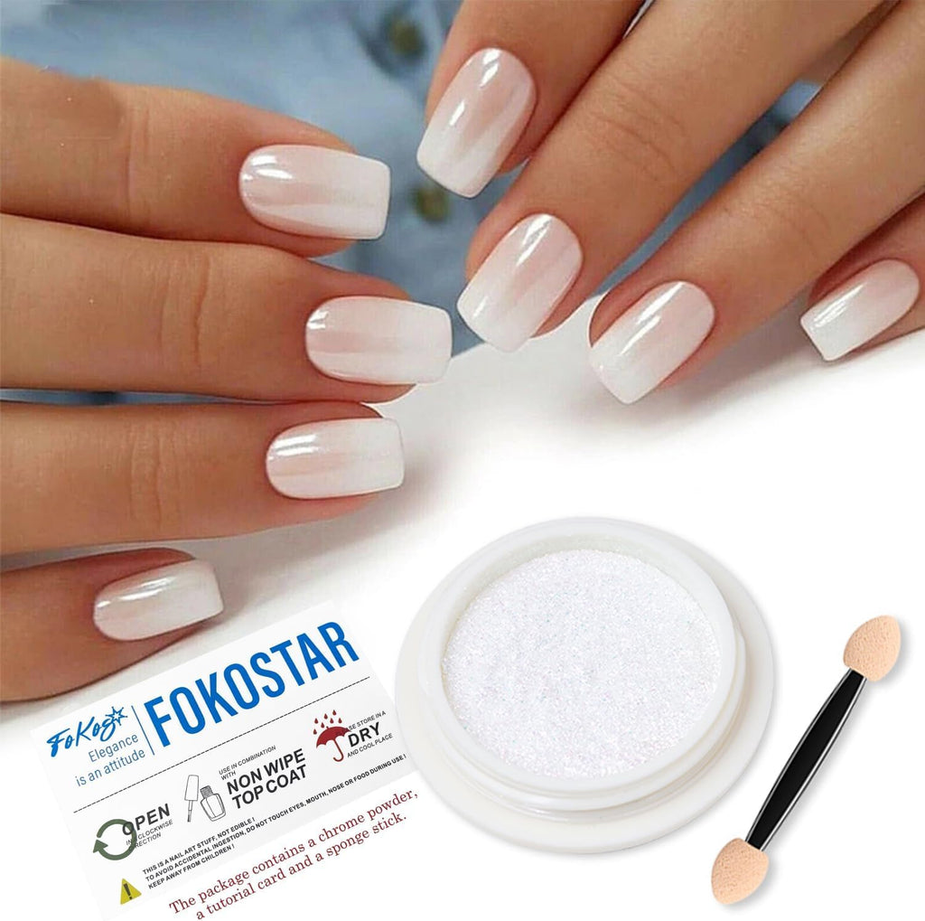 NAILWIND White Pearl Chrome Nail Powder Solid Glitter Fairy Shell Nails Art Powder Holographic Ice Transparent Aurora Moonlight Manicure Pigment with Tool - Image 5