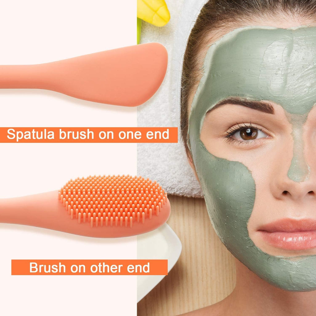 Cosluxe Silicone Face Mask Brush Double-head, Soft Face Mask & Facial Cleansing Brush,Facials, Mud,Clay Mask's,DIY,Modeling Masks,Body Lotion,and BB CC Cream,Pore Cleaner pack of 4 - Image 3