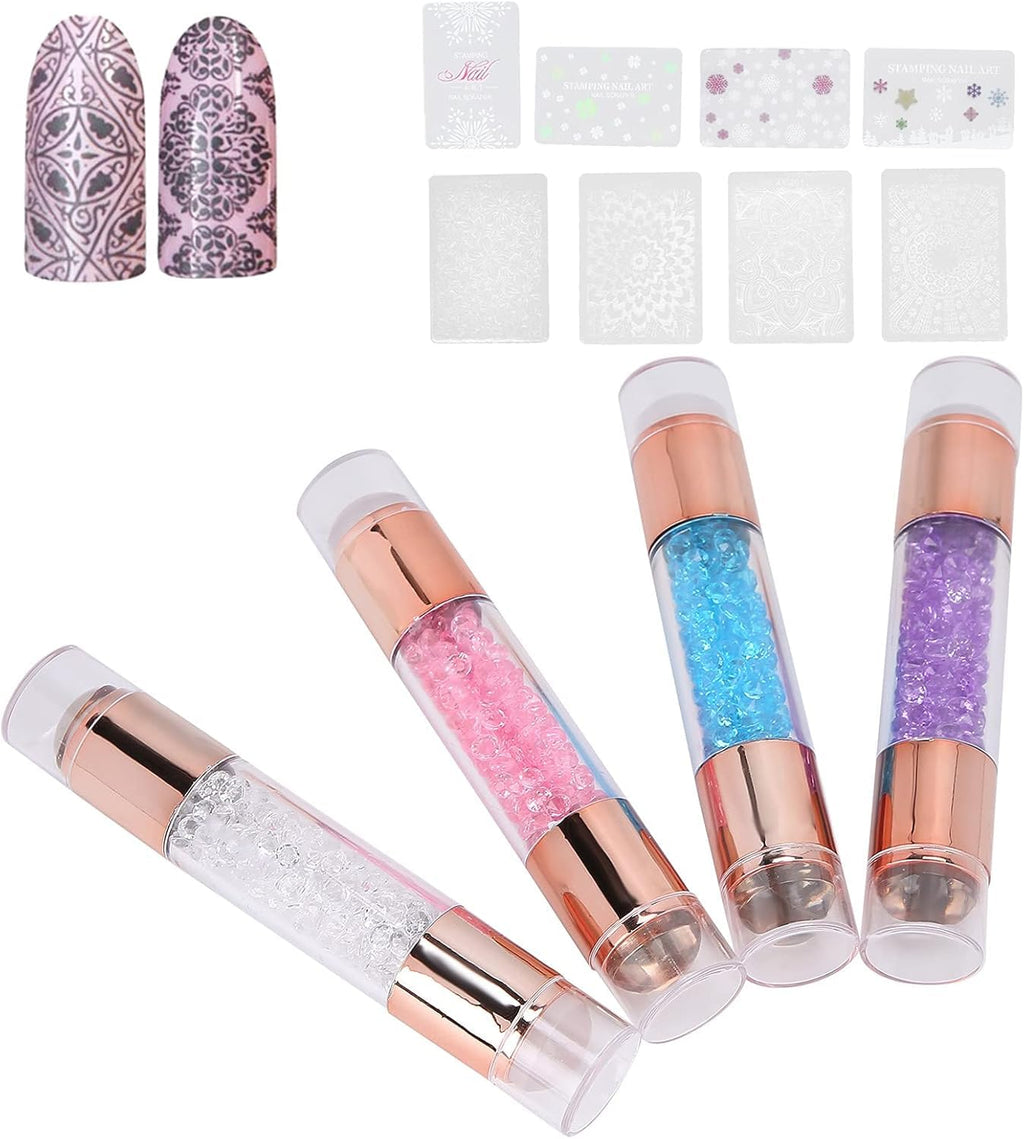 NAILWIND Nail Stamper Kit, Nail Stamping Plates Double Ended, Manicure Stamping Plates Clear Printing Exiqiusite Scraper for Home for Salon - Image 7