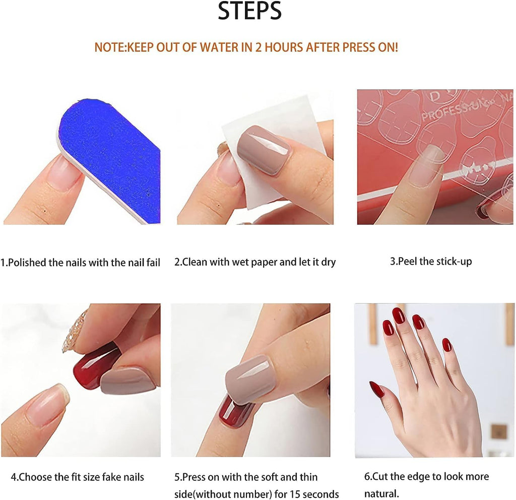 NAILWIND 24pcs Press on Nails | Matte Natural French Short False Nails | Acrylic Full Cover Nails | Natural Fake Nails Delicate & Comfortable for Women and Girls (V-31) - Image 9