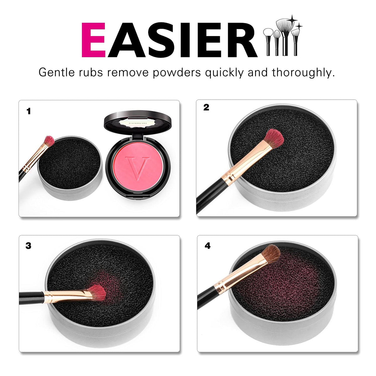 BH STUDIO PRO Makeup Brush Cleaner, Color Removal Cleaner Sponge (Pack of 1) - Black - Image 6