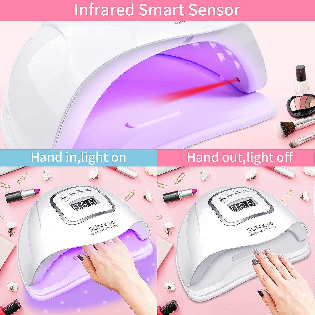 NAILWIND UV LED Gel Nail Lamp,Professional 48W UV Nail Light for Gel Polish Fast Curing with 24 Lamp Beads, Lightweight LED Gel UV Nail Dryer for Salon Home - Image 3