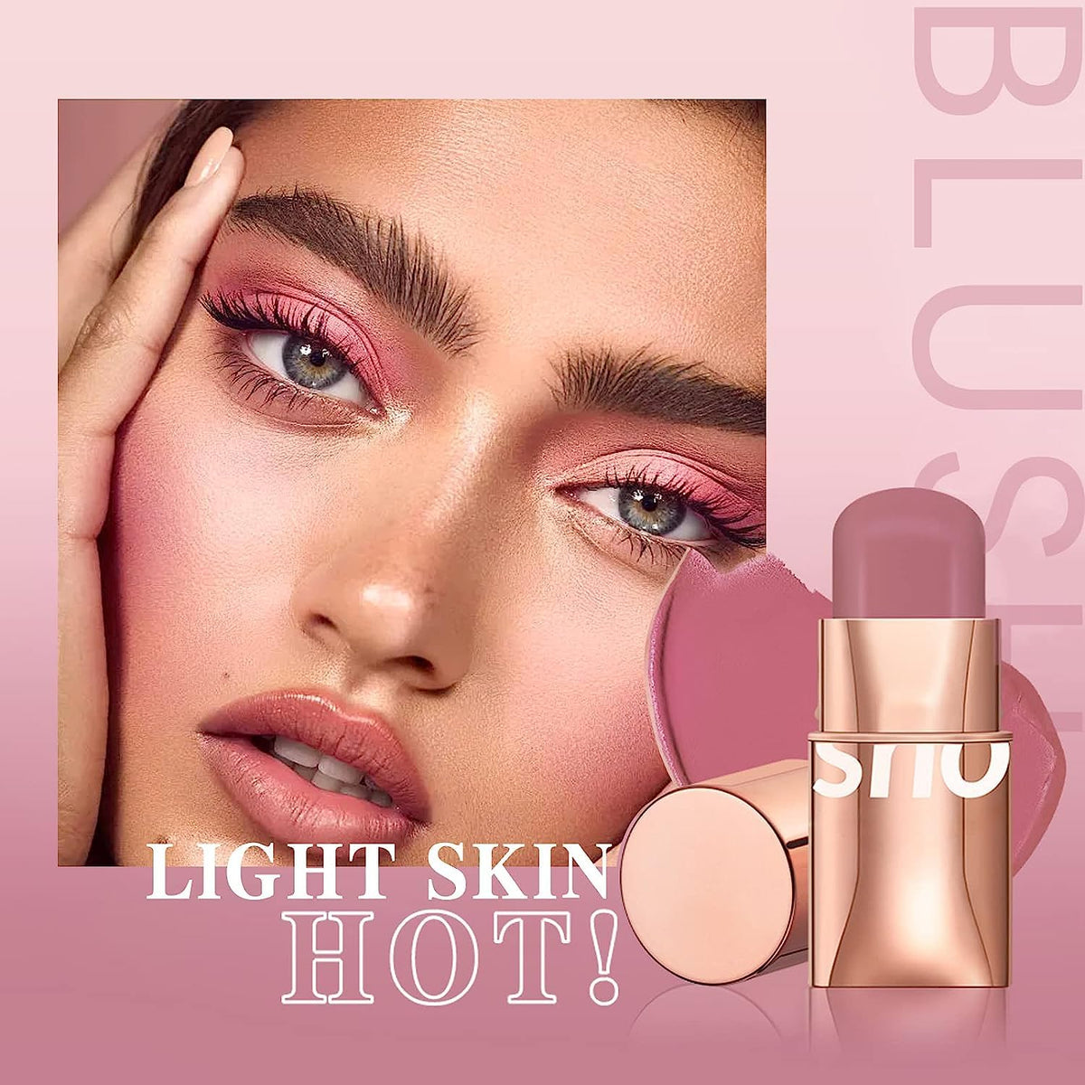 COSLUXE O TWO O Blush Stick for Cheeks Makeup,Waterproof Cream Blush Face Stick Multi-Use Lip and Cheek Tint, Lightweight Easy to Blend Natural Cream Blusher (06 - Pink - Doting) - Image 6