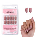 NAILWIND 24 Natural French Short False Nails Acrylic Full Cover Nails,Natural Fake Nails Delicate & Comfortable for Women and Girls (N32, 24 Count -Pack of 1)