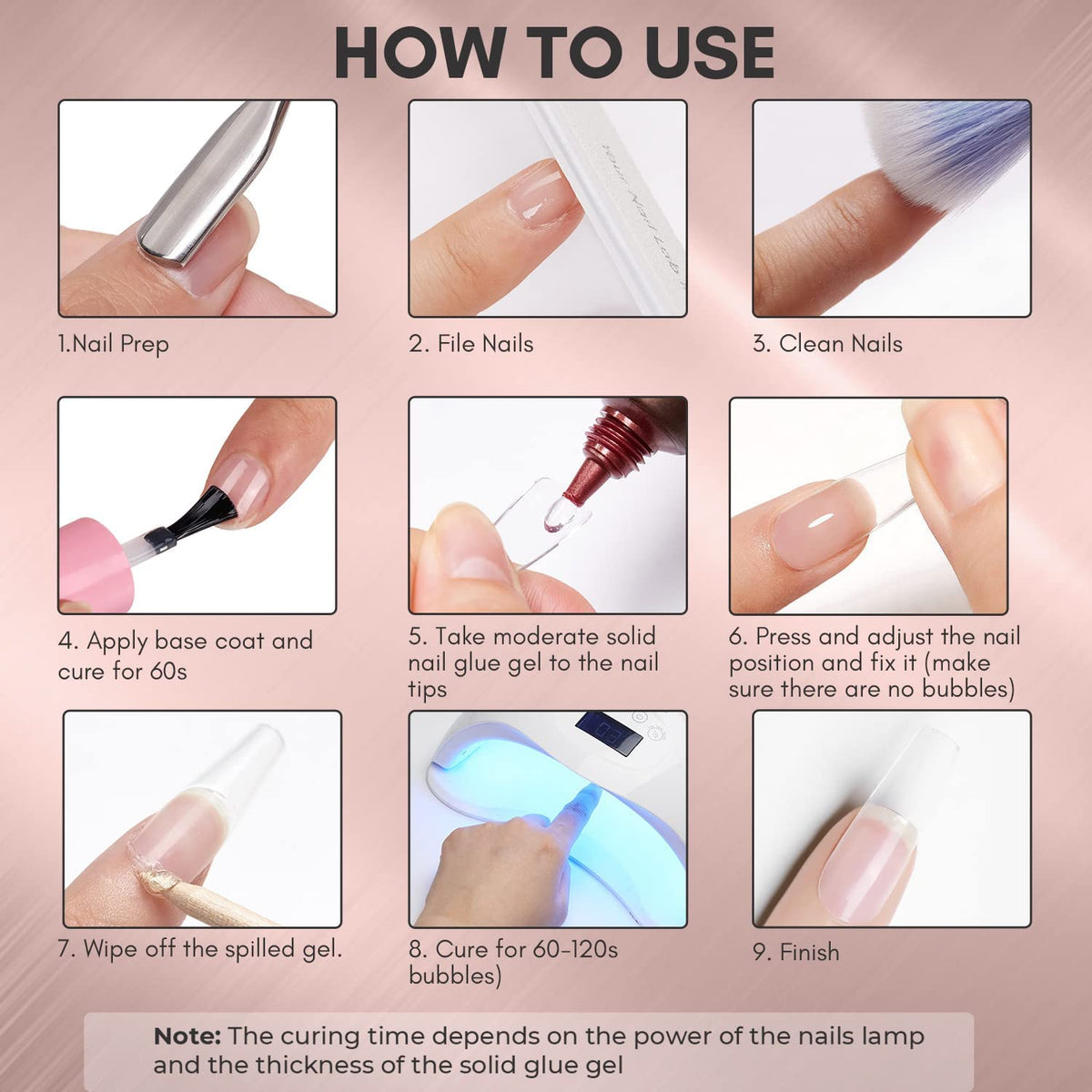 NAILWIND Gel Nail Glue, Solid Nail Gel for Soft Gel Nail Tips 20 ML Nail Lamp Needed Multifunctional Nail Tools Strong Adhesive Rhinestone Glue Gels - Image 8