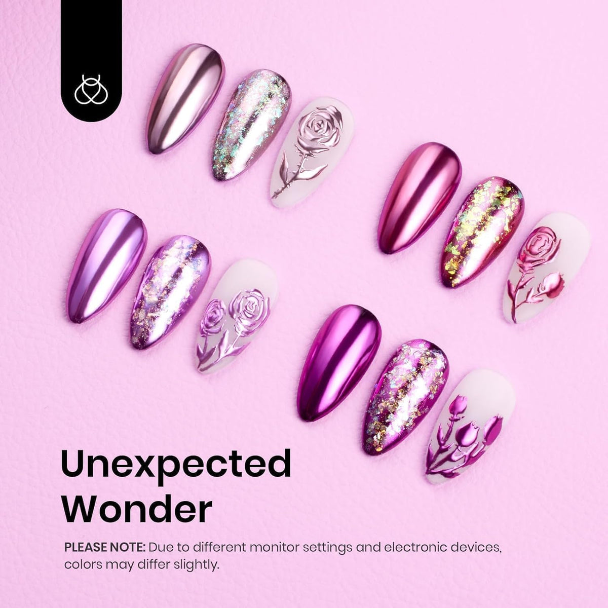 NAILWIND Chrome Nail Powder | Pink Mirror Effect Chrome Powder for Nails Glitter Long Lasting | Pearl Aurora Mermaid Nail Powder | Holo Pigment Nail Art DIY Design Decorattion, for Woman Girls 4 PCS - Image 3