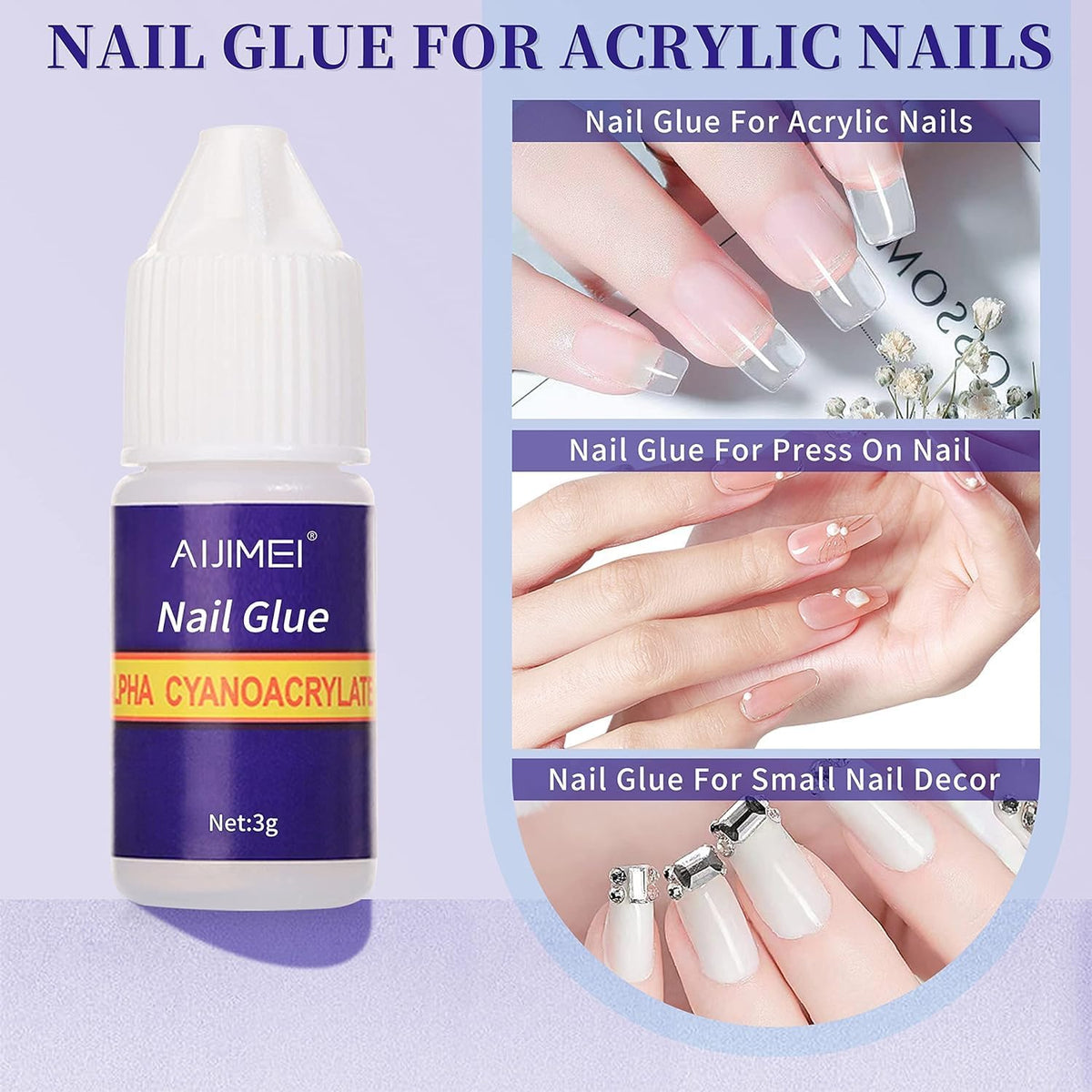 MY COLOR Nail Glue Pack of 5 I Quick Drying Nail Glue I Adhesive Beauty Nails False Nail Tips Acrylic Nails Glue for Nails 5 X 3g - Image 5