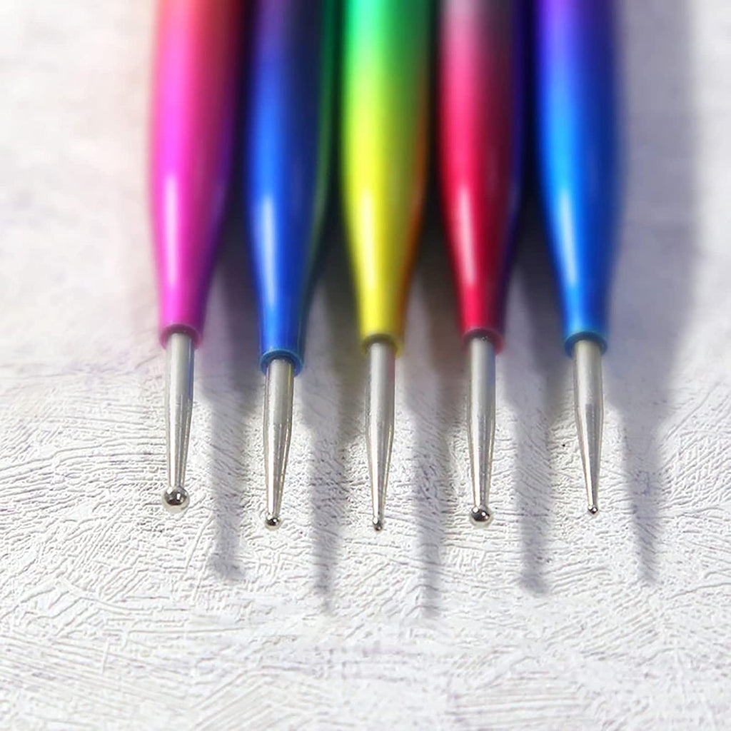 NAILWIND Double Heads Nail Art Pens Silicone Sculpture Pens Nail Dual Head UV Gel Carving Pen, Nail Silicone Brushes Set ,Pottery Clay Sculpting Tools Modeling Painting Drawing Tool DIY Art Craft Rainbow Colors, 5 pcs - Image 7