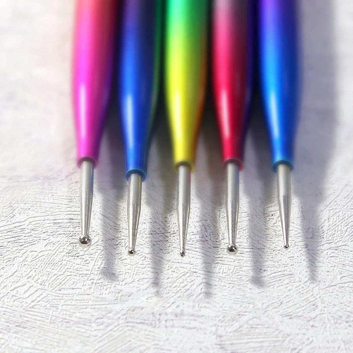 NAILWIND Double Heads Nail Art Pens Silicone Sculpture Pens Nail Dual Head UV Gel Carving Pen, Nail Silicone Brushes Set ,Pottery Clay Sculpting Tools Modeling Painting Drawing Tool DIY Art Craft Rainbow Colors, 5 pcs - Image 7
