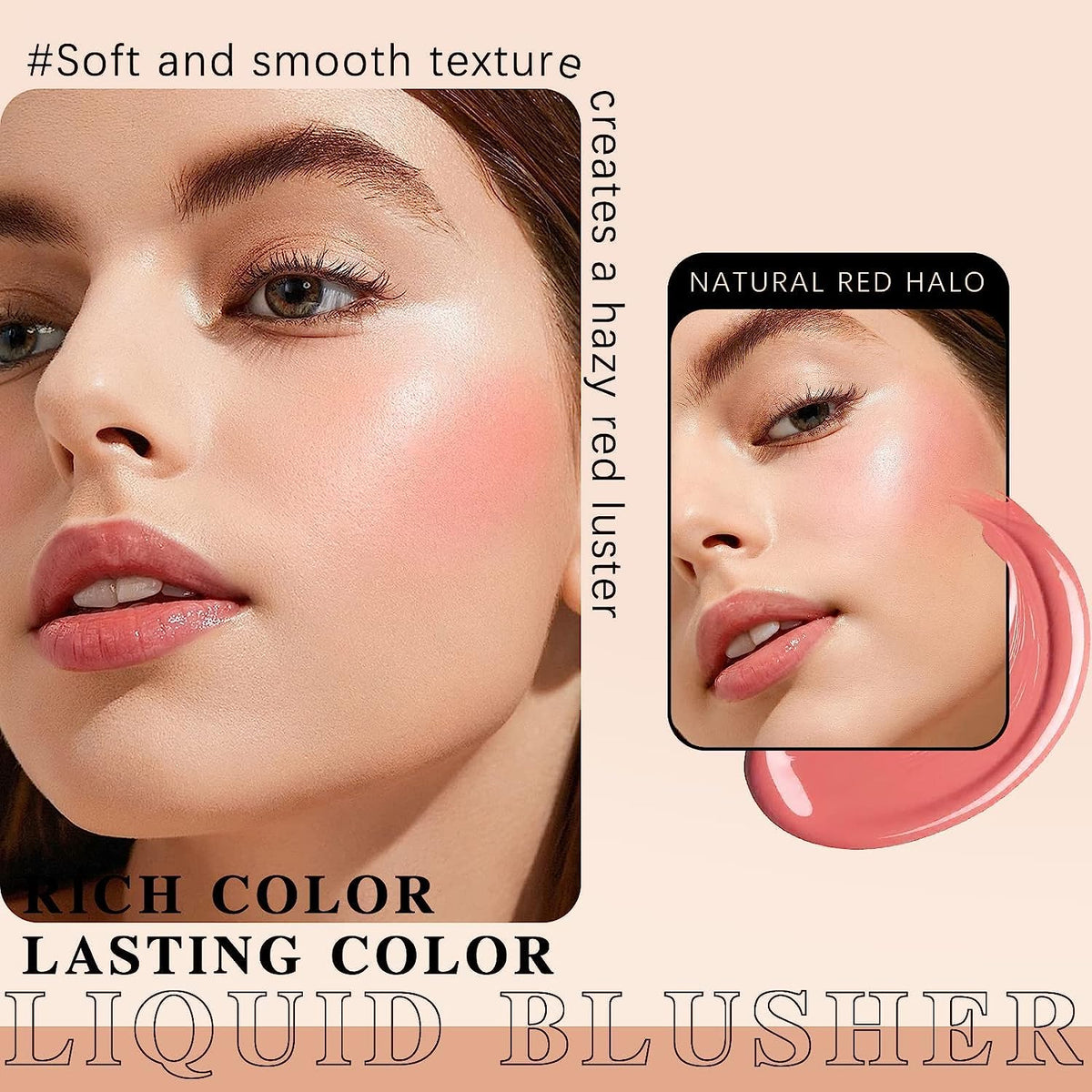 My Colors Liquid Blush Stick with Cushion Applicator, Soft Touch Long Lasting Natural Matte Finish, Silky Cream Face blusher (B1) - Image 7