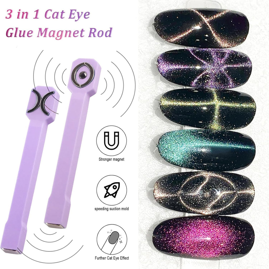 NAILWIND 3-in-1 Cat Eye Magnet for Nails, Multi-Function Nail Magnet Stick, Upgraded Cateye Magnet Tool for 3D Magnetic Cat Eye Gel Polish Nail Art, Salon & Home Use - Image 9
