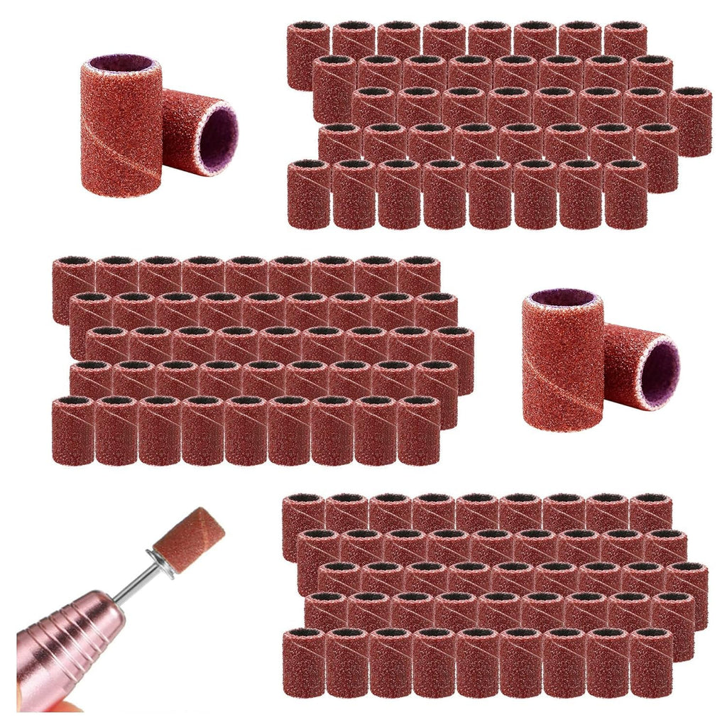 NAILWIND Nail Drill Bits, Sanding Bands 100 Pcs 180# fine Grit Efile Sand Set Size Electric File Nail Bits for Manicures and Pedicures Care Nail Tools