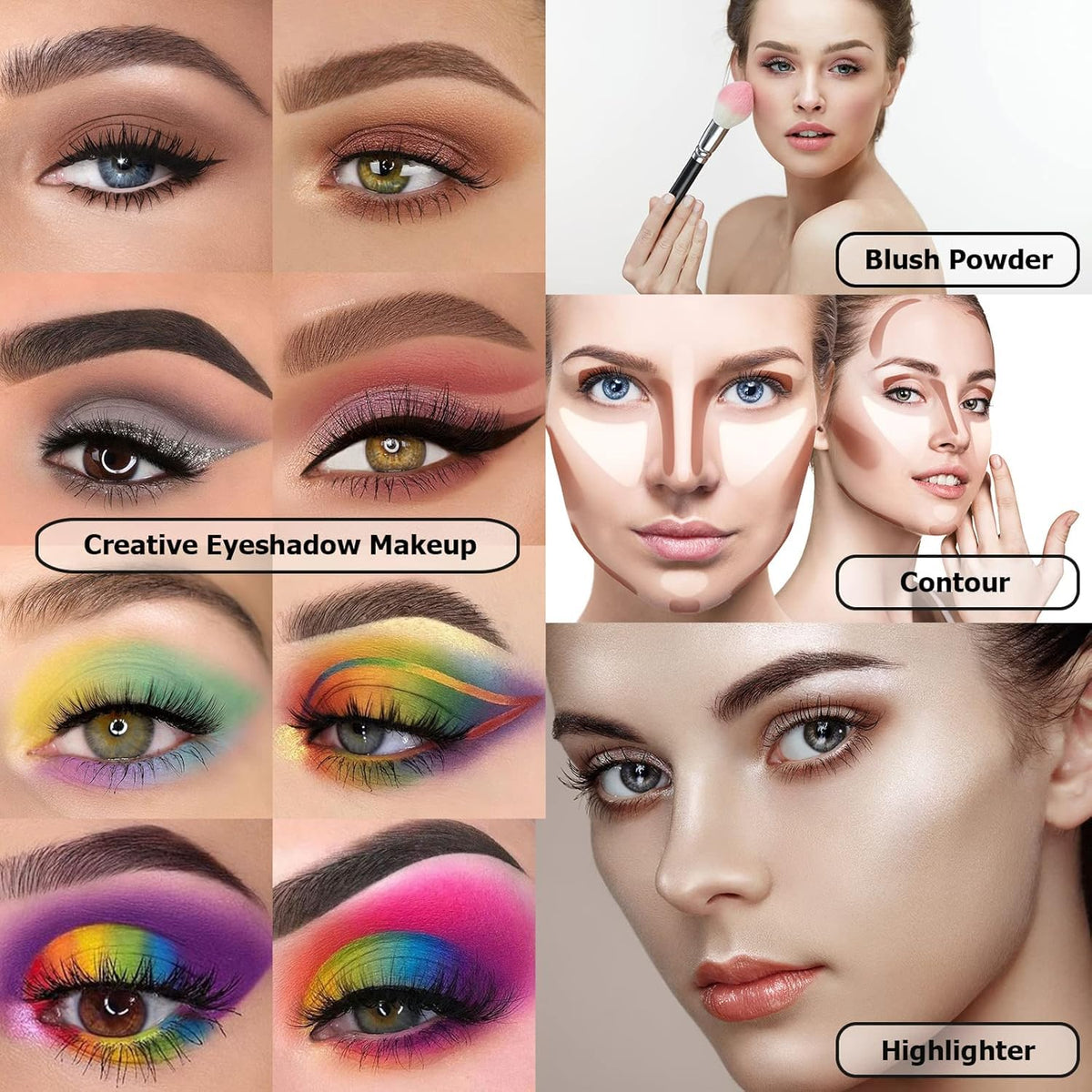 COSLUXE UCANBE Pretty 2 Eyeshadow Palette, All In One Set 86 Colors Makeup Kit Matte Shimmer Eye Shadow Highlighters Contour Blush Powder All In One Makeup Palette 81.4g - Image 8