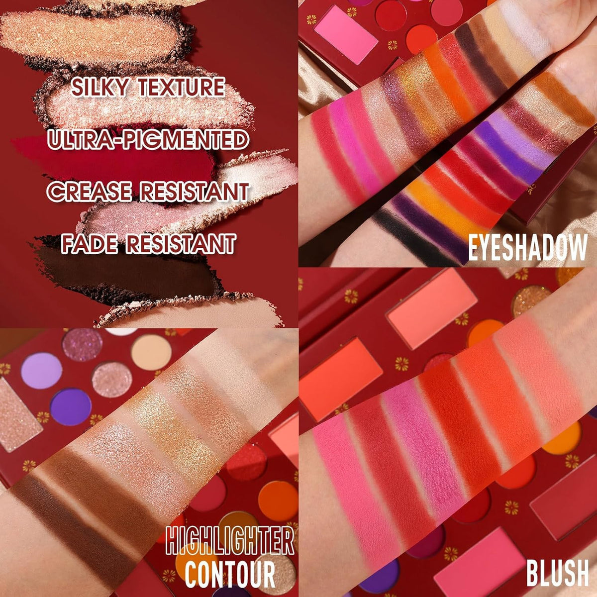 UCANBE Wedding Eyeshadow Palette, Eyeshadow Makeup Palette with 24 Eye Shadow, 6 Blush, 4 Highlighter, 2 Contour-Matte Shimmer High Pigmented Long Lasting Waterproof Palette - Image 3