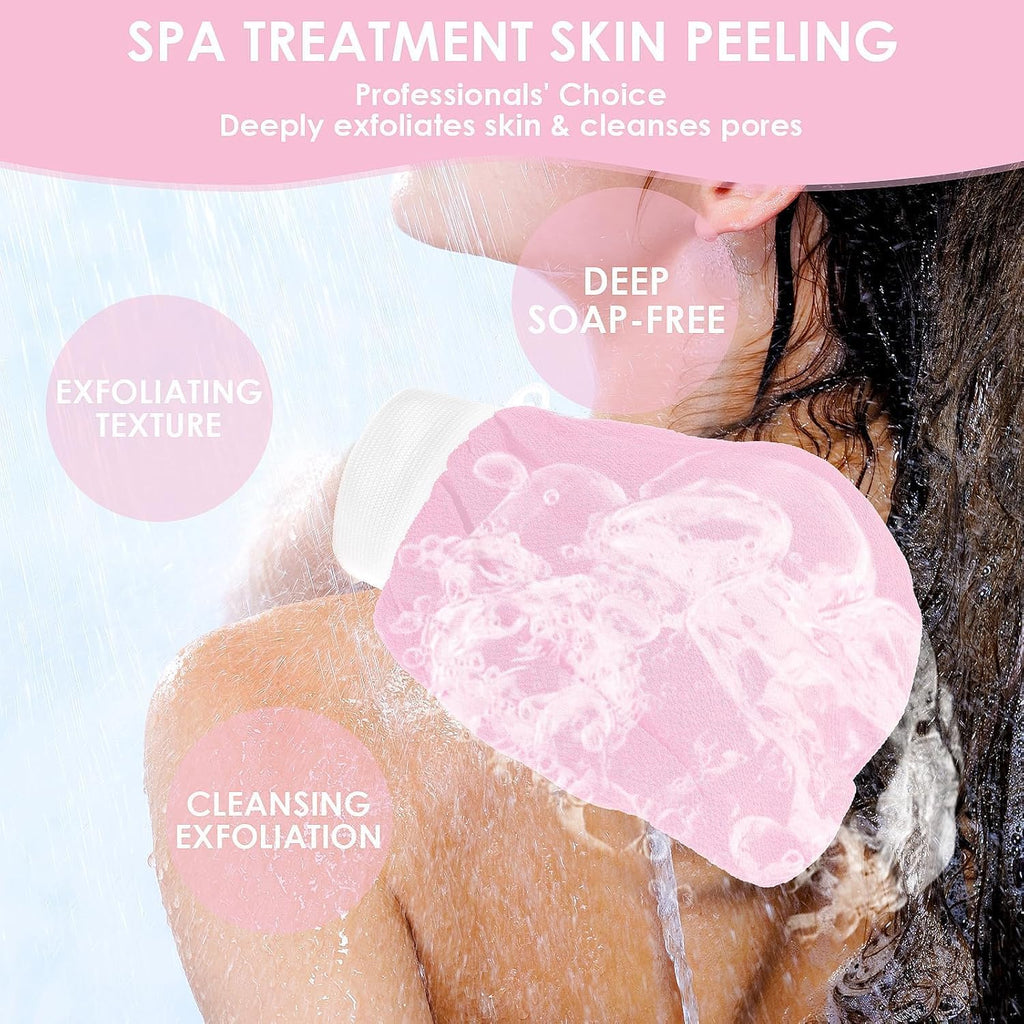 COSLUXE Exfoliating bath Glove For Dead Skin Body | Scrub Glove For Dead Skin Black| Gentle on the Skin | Improves Circulation Stimulates | Easy to Use | for Men and Women (2, Multicolour) - Image 5