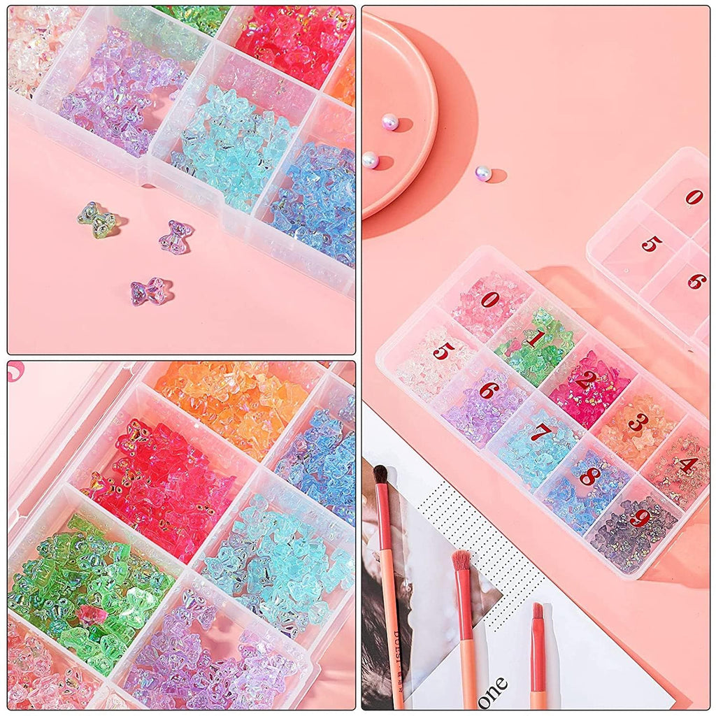 NAILWIND Nail Tip Box False Empty Nails Tips Organizer Storage, 10 Number Spaces Storage Case Container Nails Box Plastic Grid for Fingernails Crystal, Jewelry, Accessories WHITE, 1- PCS - Image 9