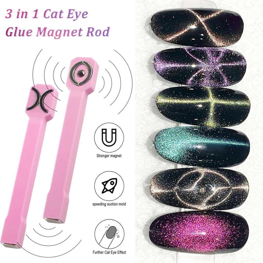 NAILWIND 3-in-1 Cat Eye Magnet for Nails, Multi-Function Nail Magnet Stick, Upgraded Cateye Magnet Tool for 3D Magnetic Cat Eye Gel Polish Nail Art, Salon & Home Use - Image 3