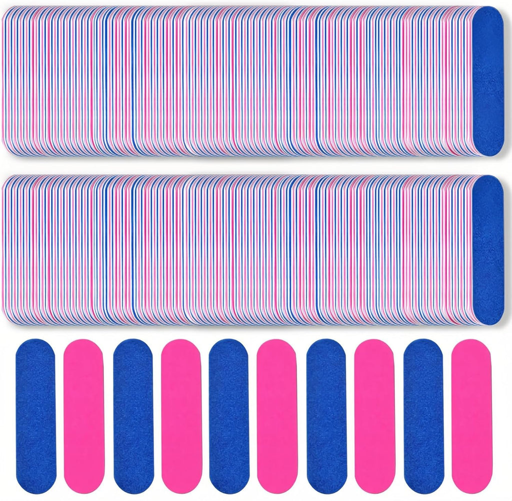 Nailwind Mini Files 100pcs Nail File Set Disposable Mini Nail File, Professional Care Mini Nail Files Double Sided Emery Board Buffer Set Grit Double Sided Emery Board for Manicure, Nail Studio, Home