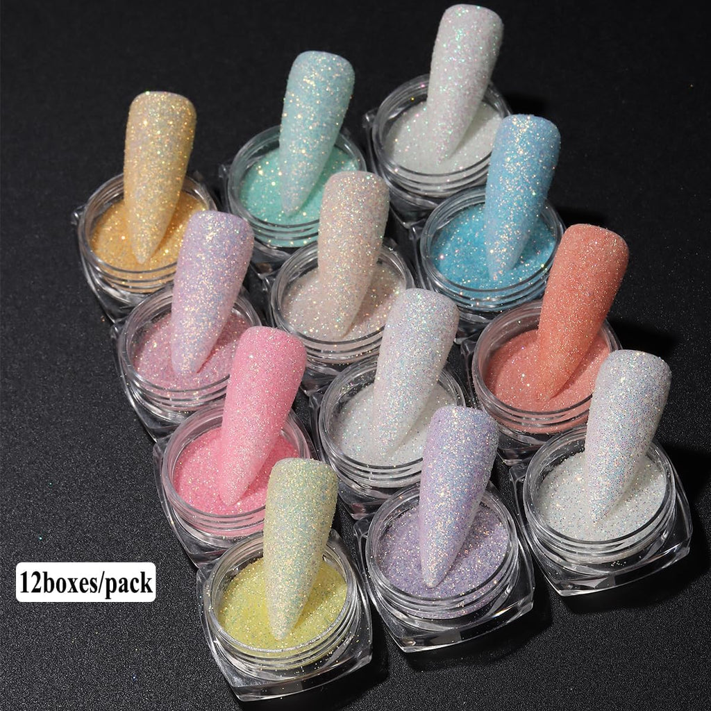 NAILWIND Sugar Glitter Powder Nail Art Pigment Powder,Sugar Powder Pigments Nail Glitter, Neon Pigment,Nail Art Decoration 12 - PCS - Image 6