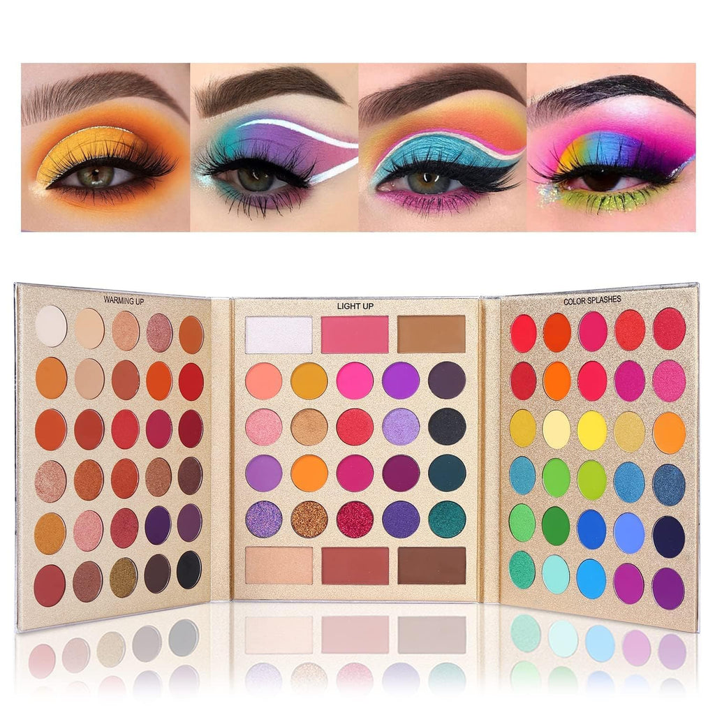 COSLUXE UCANBE Pretty Eyeshadow All Palette, 86 Colors Makeup Kit Matte Shimmer Eye Shadow Highlighters Contour Blush Powder All In One Makeup Palette