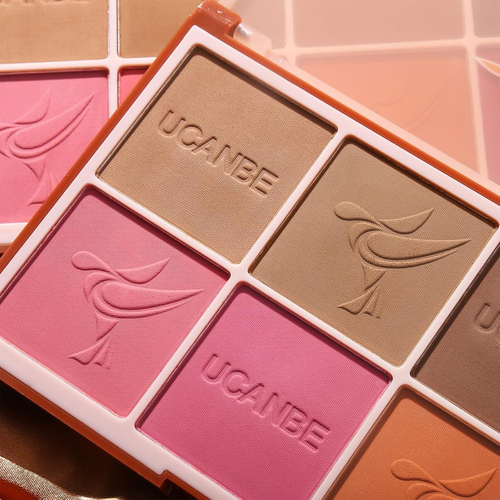 UCANBE 8 Color Blush Makeup Palette - Versatility Face Shaping, Pigmented Matte Smooth Natural Long Lasting Powder Bronzer Blushing Palette - Image 7