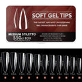 NAILWIND Soft Gel Nail Tips with Full Coverage, 11 Sizes Gel Nail Tips with Full Coverage, False Nails with Case medium stiletto, 550 pcs