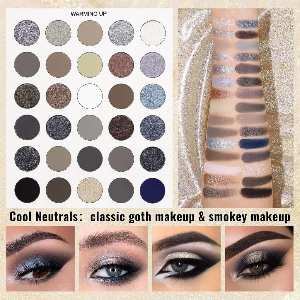 COSLUXE UCANBE Pretty 3 Eyeshadow Palette, All Set 86 Colors Makeup Kit Matte Shimmer Eye Shadow Highlighters Contour Blush Powder All In One Makeup Palette 81.4G - Image 3