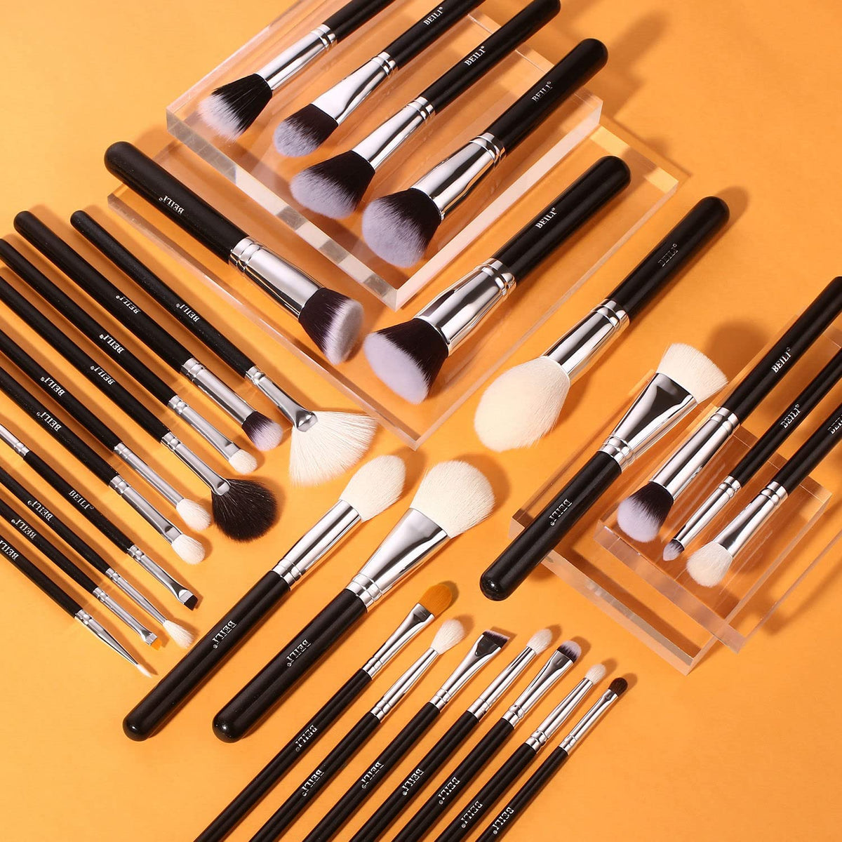 COSLUXE BEILI Makeup Brushes 30pcs New Variant Professional Makeup Brush Set Natural Goat Hair Premium Synthetic Kabuki Foundation Blending Brush Face Powder Blush Concealers - Image 8
