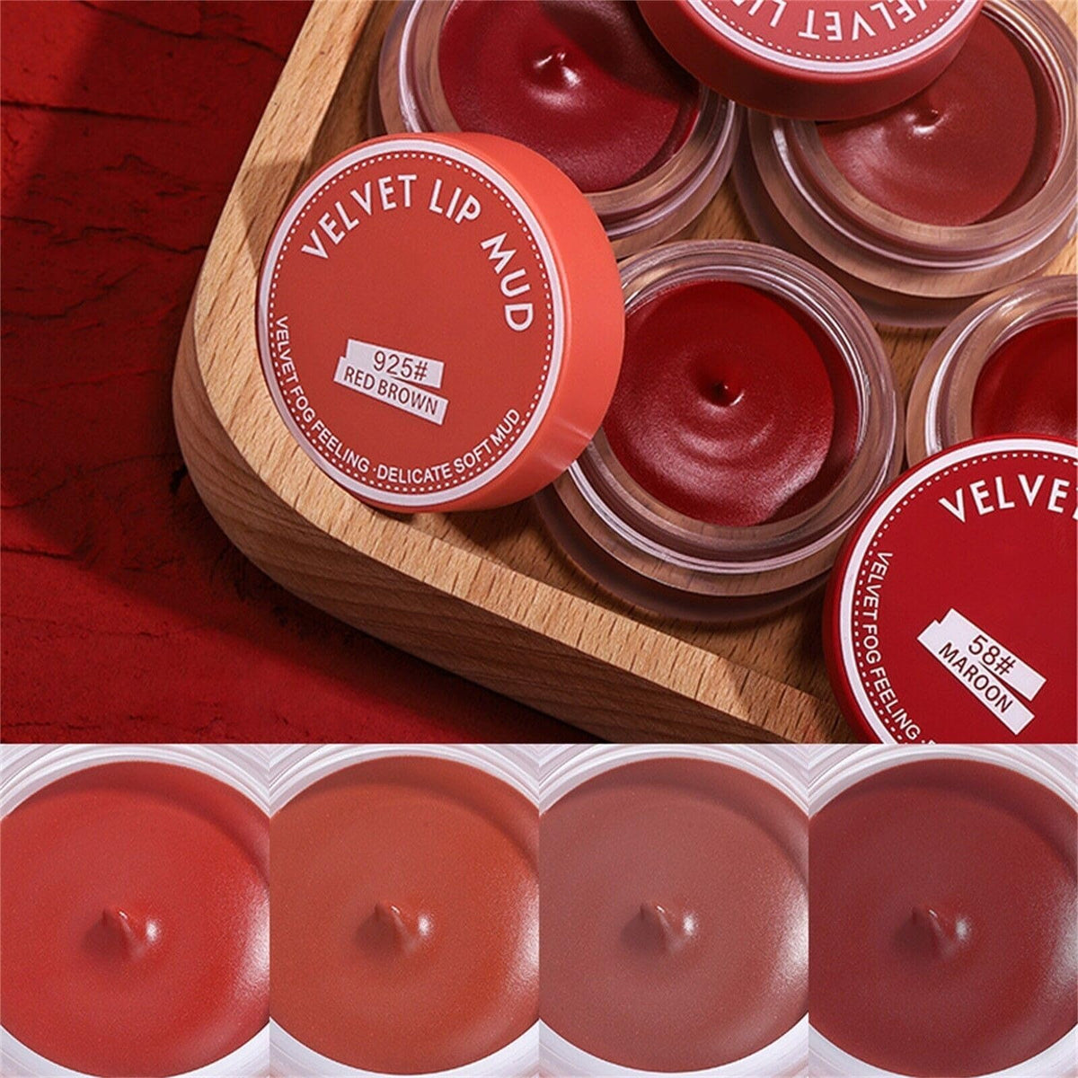 My Colors Velvet Matte Lip Mud 5g, Lip Tint & Cheek Tint (58- MAROON) - Image 4