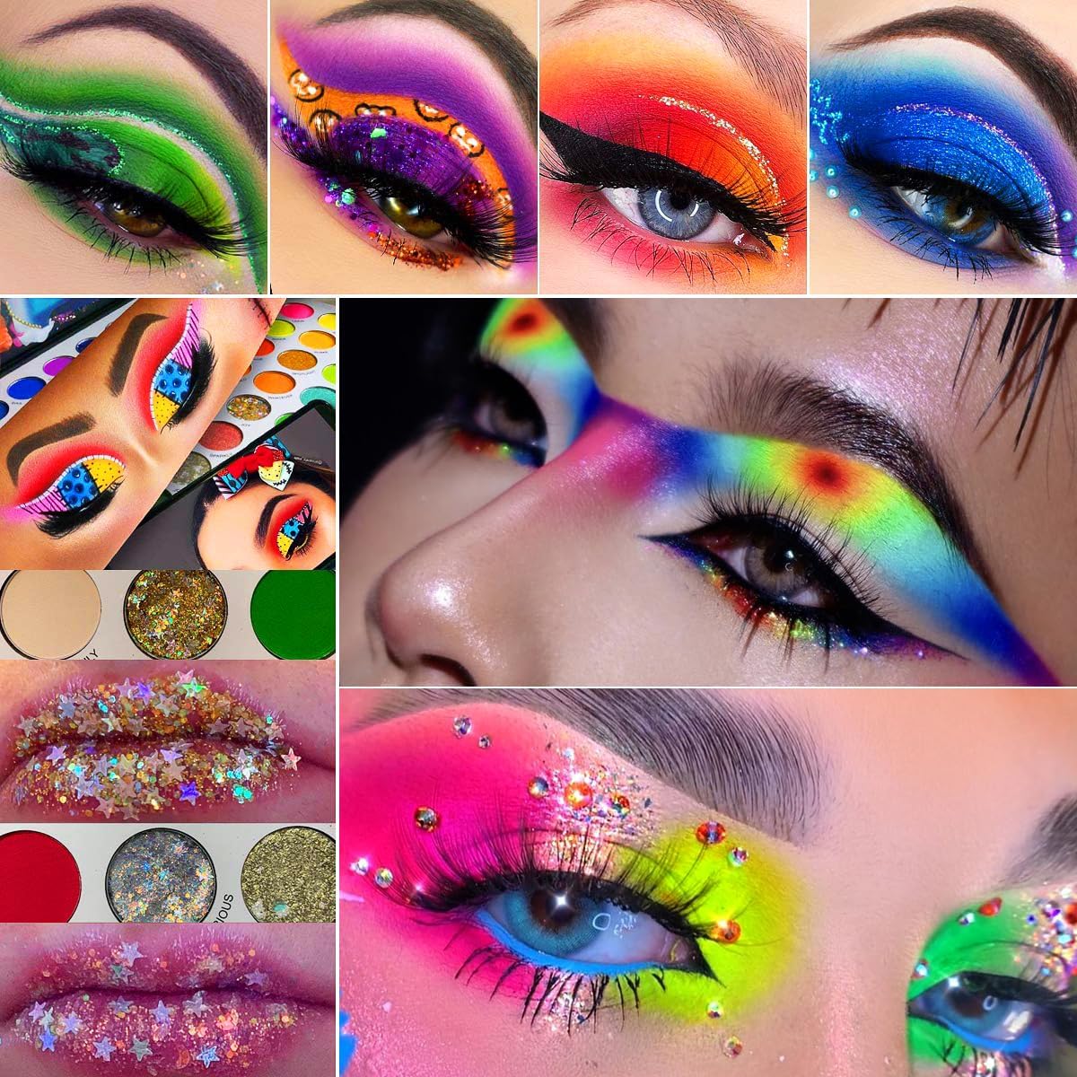 DELANCI Original Big Colorful Eyeshadow Palette Professional 54 Color Board Eye Shadow Bright Neon Glitter Matte Shimmer Makeup Pallet Highly Pigmented Powder Eye Shadow - Image 5