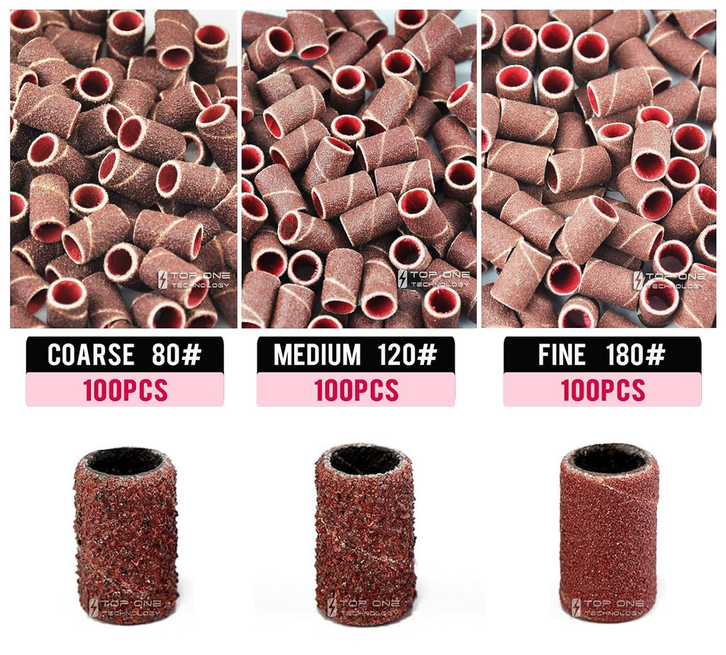 NAILWIND Nail Drill Bits, Sanding Bands 100 Pcs 180# fine Grit Efile Sand Set Size Electric File Nail Bits for Manicures and Pedicures Care Nail Tools - Image 2